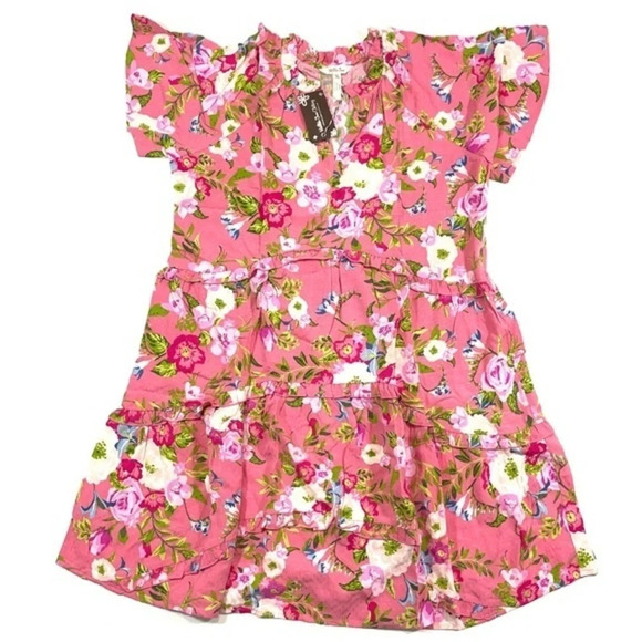 New Matilda Jane Fresh Florals Tiered Ruffle Dress Pink - Picture 2 of 6